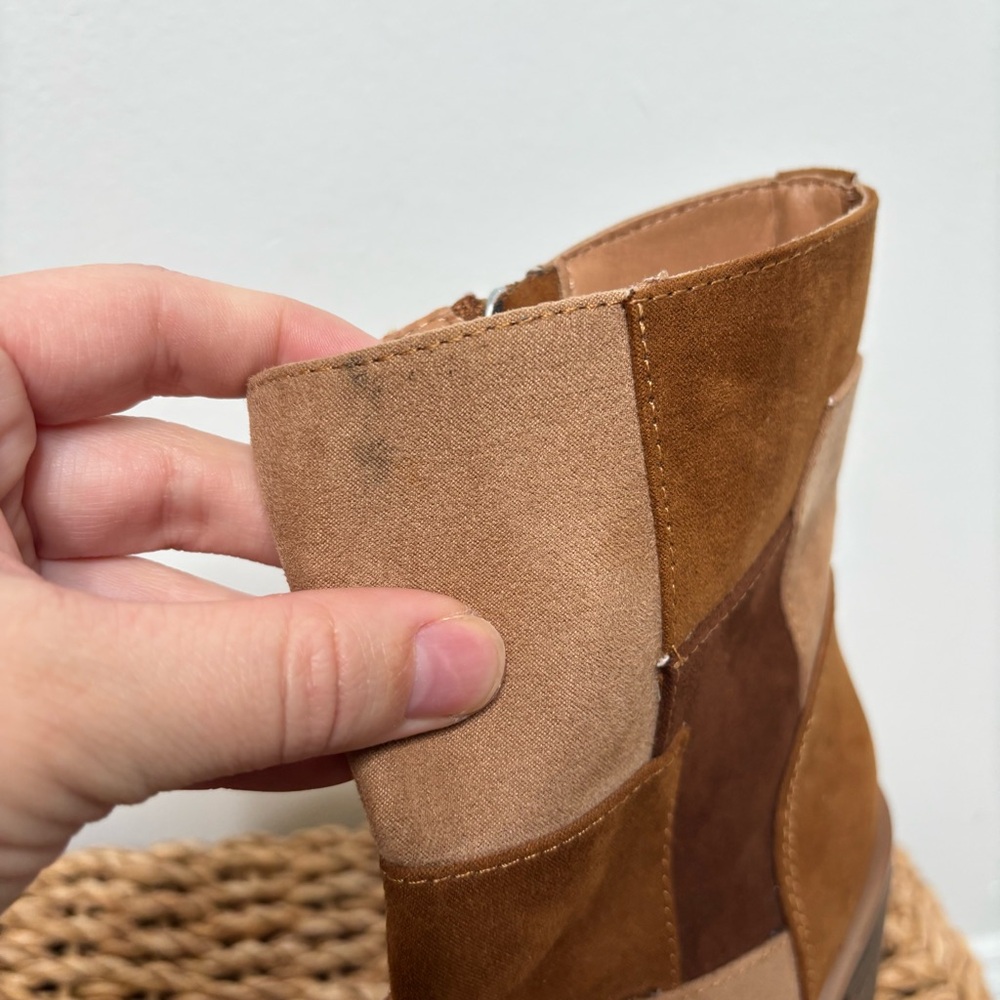 Universal Thread Patchwork Faux Suede Ankle Boots… - image 8